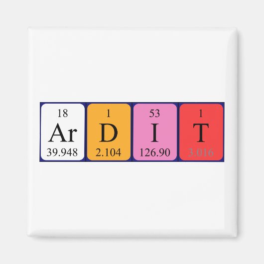 Ardit periodiek table name magnet (Voorkant)