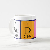 Ardita periodieke mok van de lijstnaam (Voorkant links)