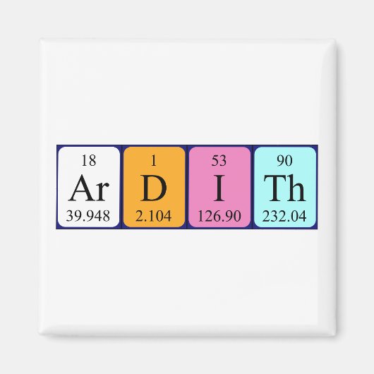 Arditx periodiek tabel naam magnet (Voorkant)