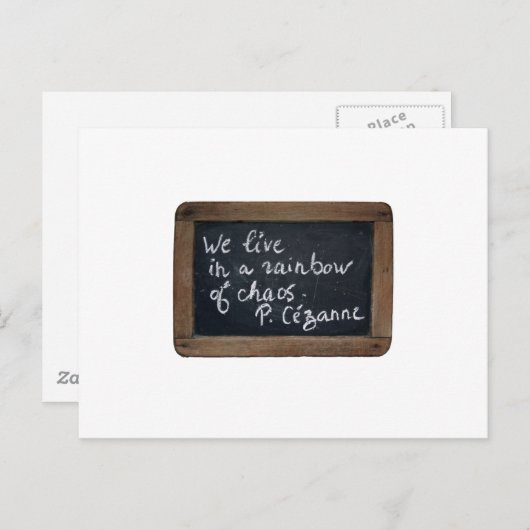 Ardoise Rustic School Slate Cezanne's Quote PostC Briefkaart (Voorkant / Achterkant)