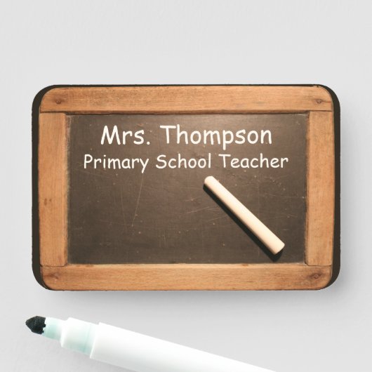 Ardoise  School Slate Chalk Name Tag (In situ)