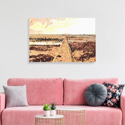 Ardrossan Beach Sunset, Scotland Canvas Afdruk (Insitu (Woonkamer))