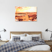 Ardrossan Beach Sunset, Scotland Canvas Afdruk (Insitu (Slaapkamer))