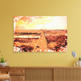 Ardrossan Beach Sunset, Scotland Canvas Afdruk