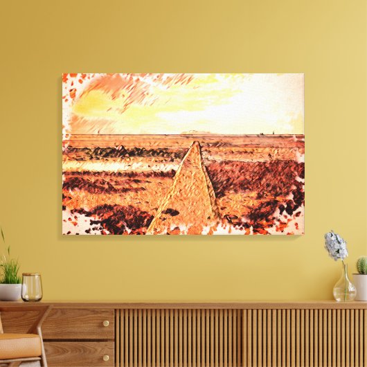Ardrossan Beach Sunset, Scotland Canvas Afdruk (Insitu (Woonkamer))