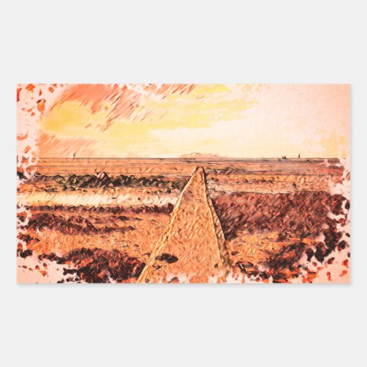 Ardrossan Beach Sunset, Scotland Rechthoekige Sticker (Voorkant)