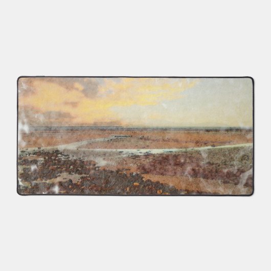 Ardrossan Beach Sunset Watercolour Bureaumat (Voorkant)