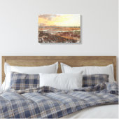 Ardrossan Beach Sunset Watercolour Canvas Afdruk (Insitu (Slaapkamer))