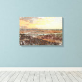Ardrossan Beach Sunset Watercolour Canvas Afdruk (Insitu (Houten vloer))