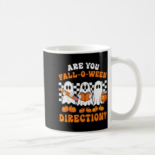 Are You Fall O Ween Directions Funny Ghost Teacher Koffiemok (Rechts)