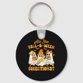 Are You Fall-o-ween Directions Funny Ghost Teacher Sleutelhanger (Voorkant)
