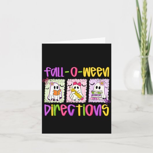 Are You Fall-o-ween Directions Funny Teacher Hallo Kaart (Voorkant)