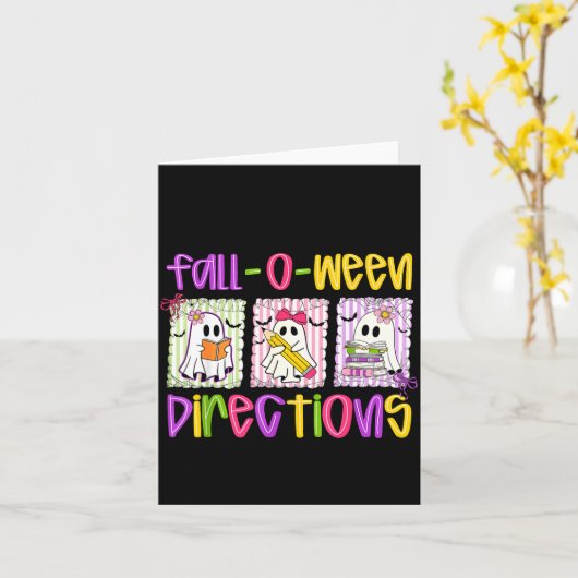 Are You Fall-o-ween Directions Funny Teacher Hallo Kaart (Gele Bloem)