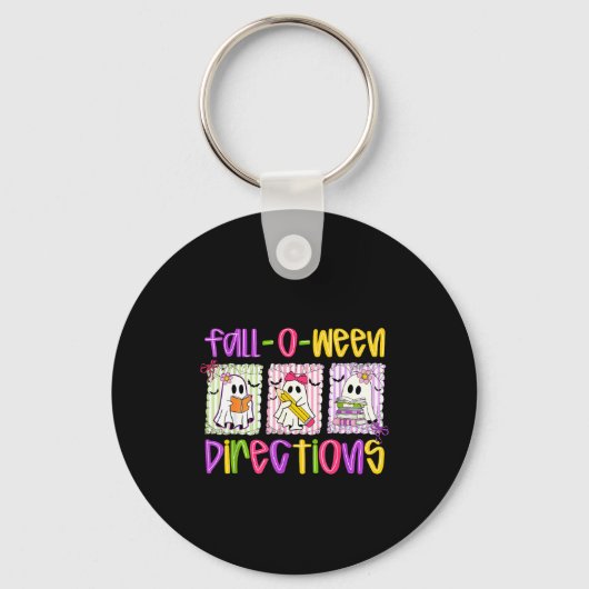 Are You Fall-o-ween Directions Funny Teacher Hallo Sleutelhanger (Voorkant)