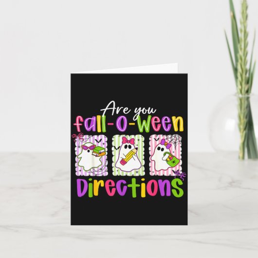 Are You Fall-o-ween Directions Soky Cute Ghost Tea Kaart (Voorkant)
