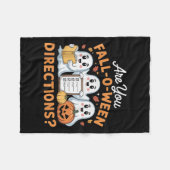 Are You Fall O Ween Directions Teacher Ghost Hallo Fleece Deken (Voorkant (Horizontaal))
