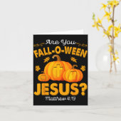 Are You Fall-o-ween Jesus Christian Pumpkin Hallow Kaart (Gele Bloem)
