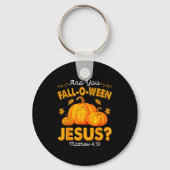 Are You Fall-o-ween Jesus Christian Pumpkin Hallow Sleutelhanger (Voorkant)