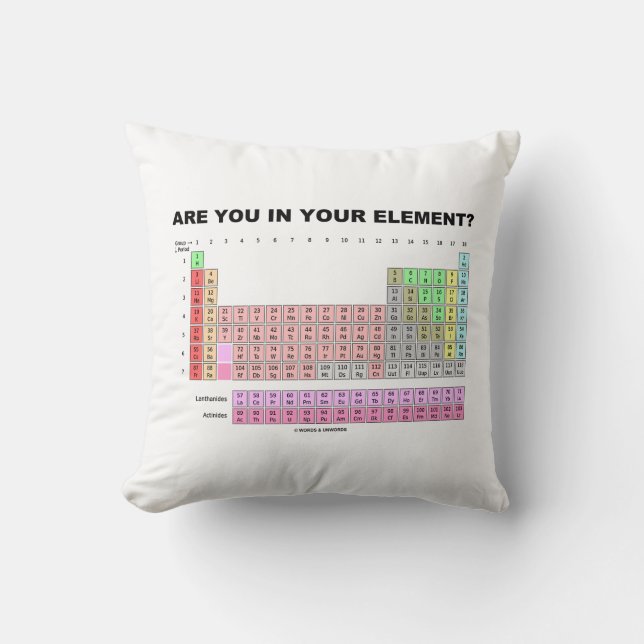 Are You In Your Element? Periodic Table Humor Kussen (Voorkant)