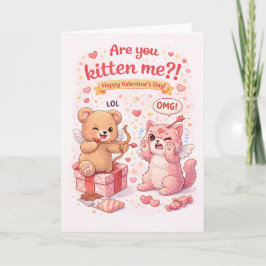 Are You Kitten Me? Cute Funny Cat Valentine’s Day  Kaart