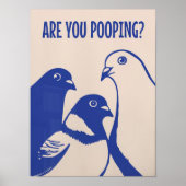 Are You Pooping Art Print Funny Bathroom Wall Art (Voorkant)
