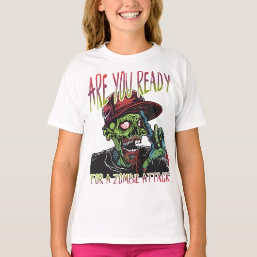 Are You Ready | Funny Kids Zombie Attack Shirt (Voorkant)