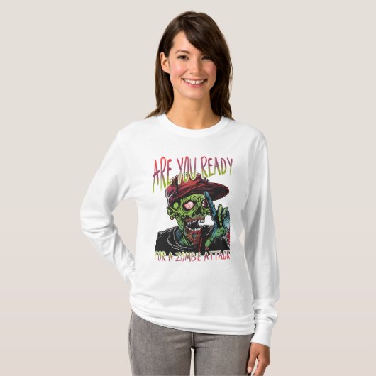 Are You Ready | Women’s Zombie Attack Long Sleeve  T-shirt (Voorkant volledig)