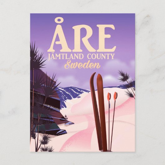 Åre Zweden ski reisposter Briefkaart (Voorkant)