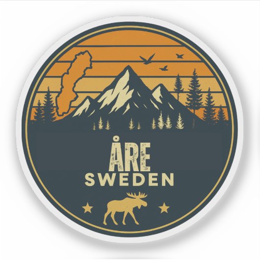 Åre, Zweden Sverige Sticker (Voorkant)