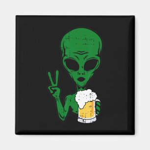 Area-51 Alien Beer Peace Sign Lazy Drink Hallow Magneet