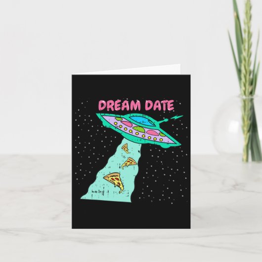 Area-51 Alien Ruimteschip Pizza Droom Date Easy Ha Kaart (Voorkant)