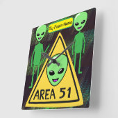 Area 51 Aliens welkom in Roswell New Mexico time Vierkante Klok (Hoek)