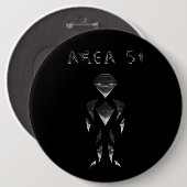 Area 51 (Chroom) Ronde Button 6,0 Cm (Voorkant /achterkant)