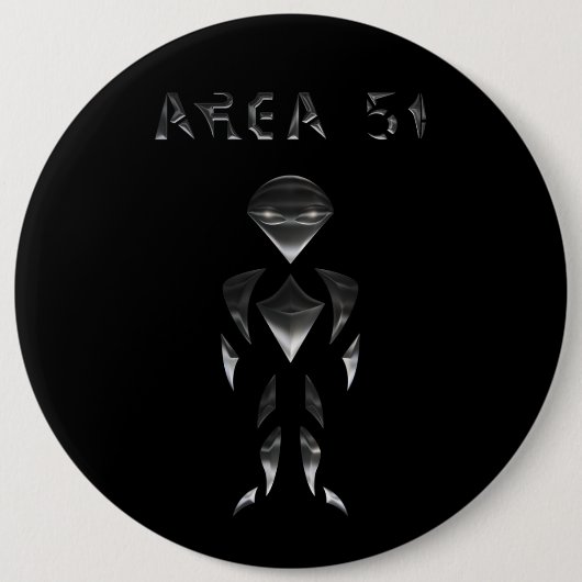 Area 51 (Chroom) Ronde Button 6,0 Cm (Voorkant)