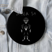 Area 51 (Chroom) Ronde Button 6,0 Cm (In situ)