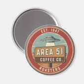 Area 51 Coffee Roasters Vintage Badge Magneet (Voorkant / Achterkant)