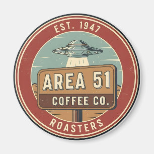 Area 51 Coffee Roasters Vintage Badge Magneet