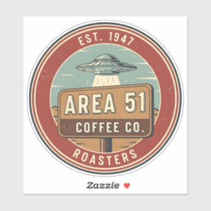 Area 51 Coffee Roasters Vintage Badge Sticker