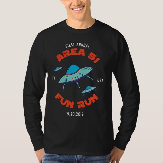 Area 51 Fun Run  UFO  Alien Event Gear T-shirt (Voorkant)