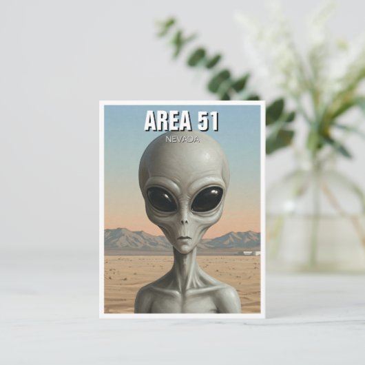 Area 51 Nevada Alien Briefkaart (Staand voorkant)