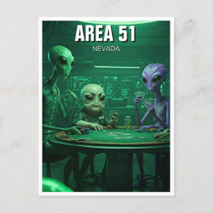 Area 51 Nevada Aliens poker Briefkaart