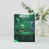 Area 51 Nevada Aliens poker Briefkaart (Staand voorkant)