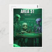Area 51 Nevada Aliens poker Briefkaart (Voorkant / Achterkant)