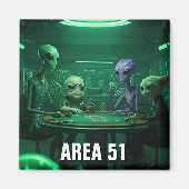 Area 51 Nevada Aliens poker Magneet (Voorkant)