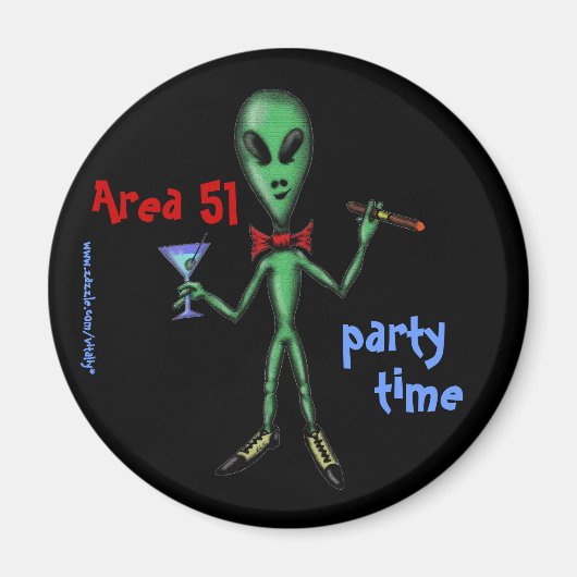 Area 51 party buitenaards grappig cartoon kunstmag magneet (Voorkant)