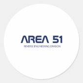 Area 51 Reverse Engineering Alien Ufo Paranormal Ronde Sticker (Voorkant)