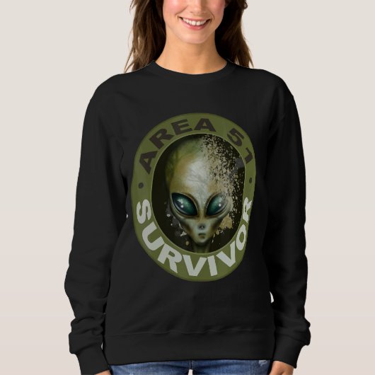 Area 51 Survivor UFO Alien Evolution Design Trui (Voorkant)