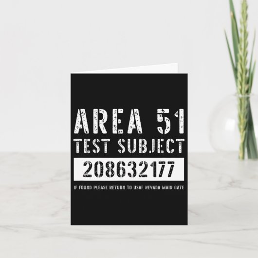 Area 51 Test Subject 2177 Buitenaardse ontvoering  Kaart (Voorkant)