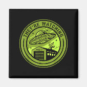 Area 51 They're Watching Alien Believer Batch Ufo  Magneet (Voorkant)