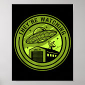 Area 51 They're Watching Alien Believer Batch Ufo Poster (Voorkant)